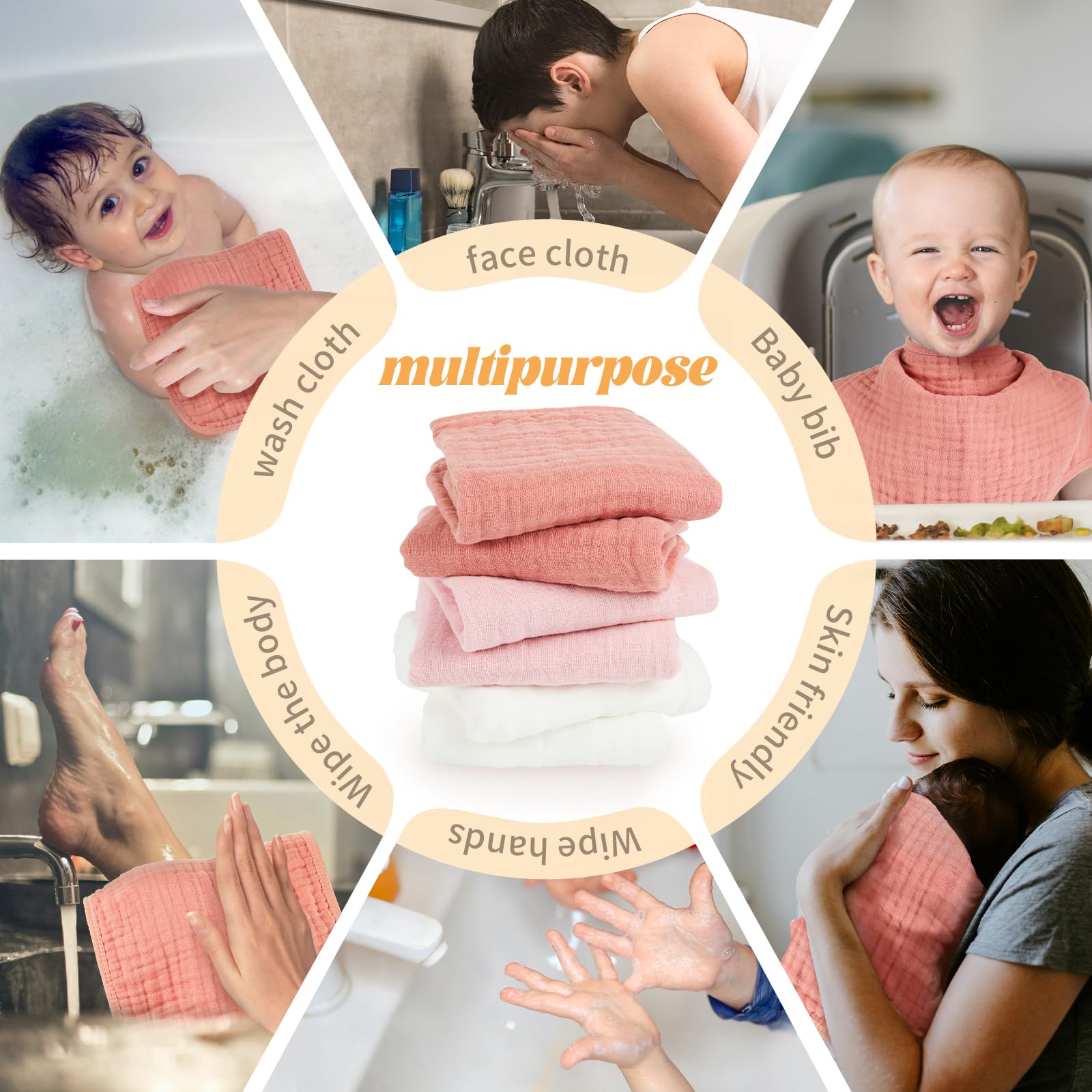 MIGIOL burp cloth set makes a thoughtful baby gift for showers.