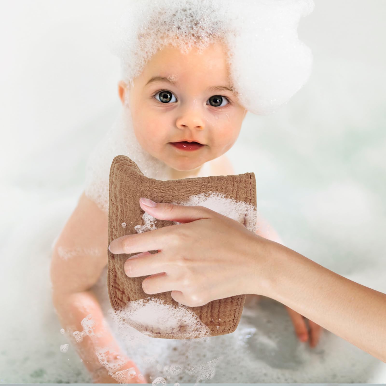 Flat lay of MIGIOL burp cloths highlighting versatility for feeding and mess.