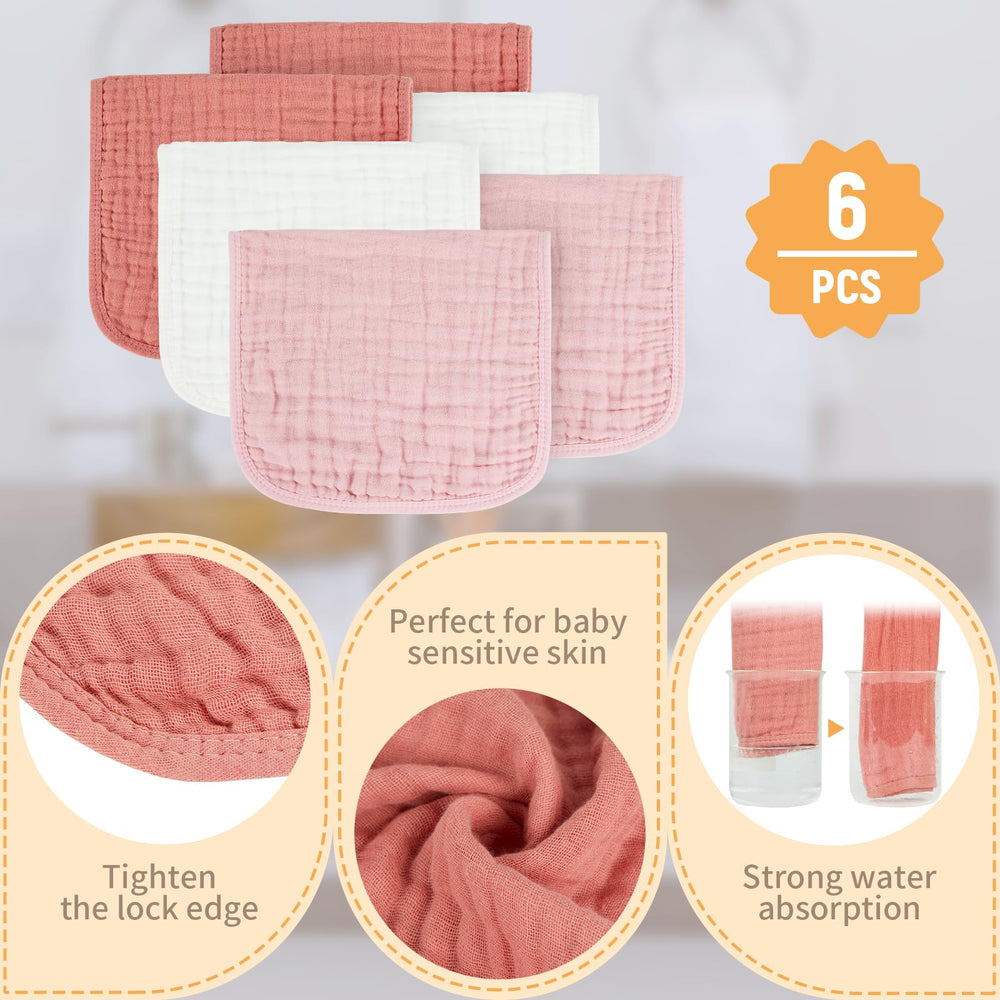 MIGIOL muslin burp cloths stacked for versatile baby use.