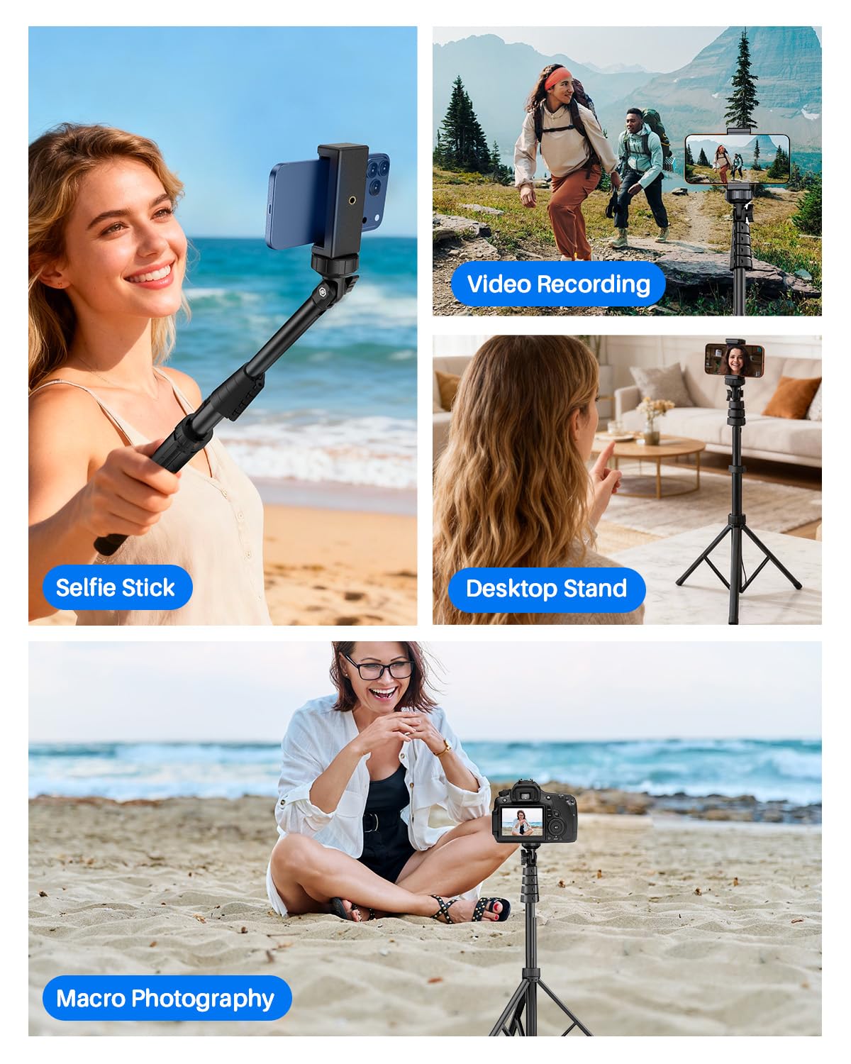 MIIASI package includes tripod stand, phone holder, and remote for easy setup.