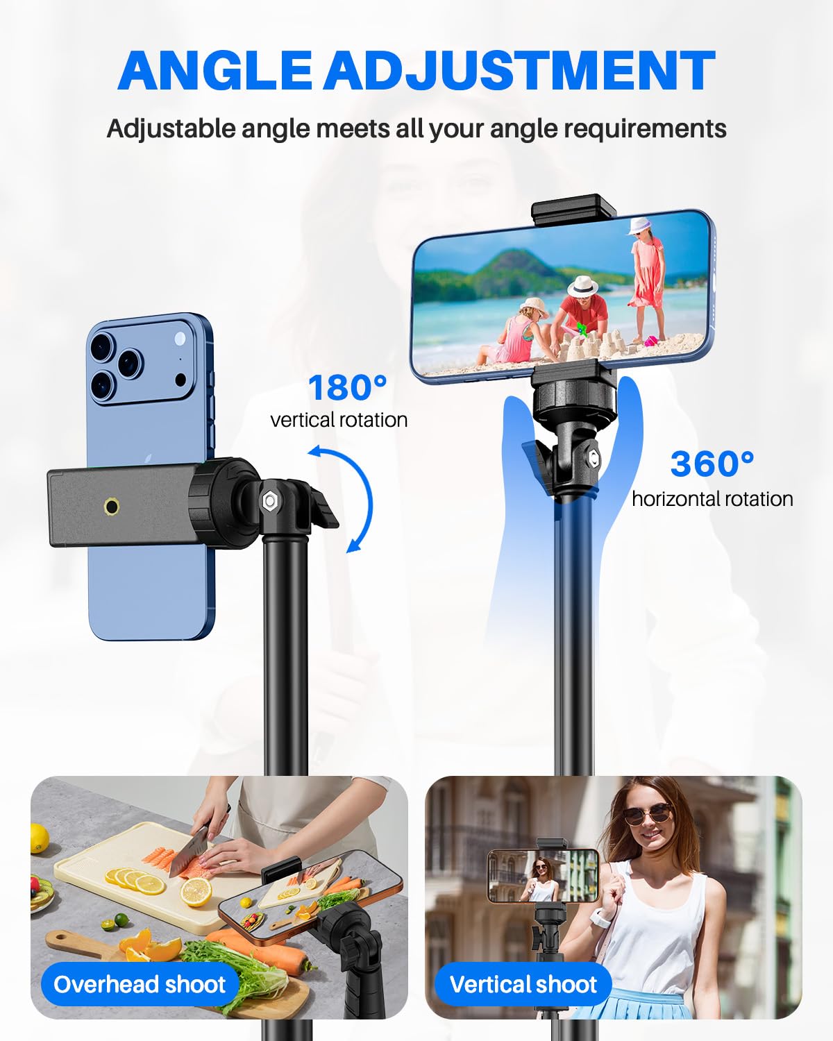 MIIASI tripod rotation for vertical and horizontal framing flexibility.