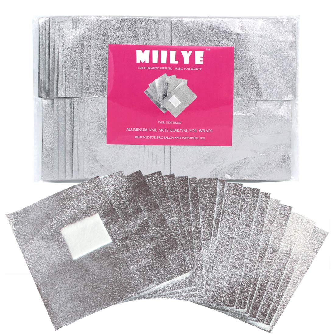 MIILYE nail polish remover wraps close-up showing professional quality and foil design for quick removal