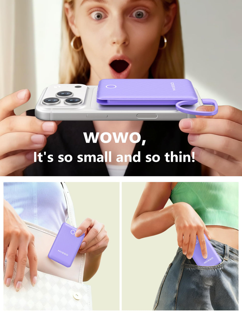 10,000 mAh capacity provides multiple phone charges.