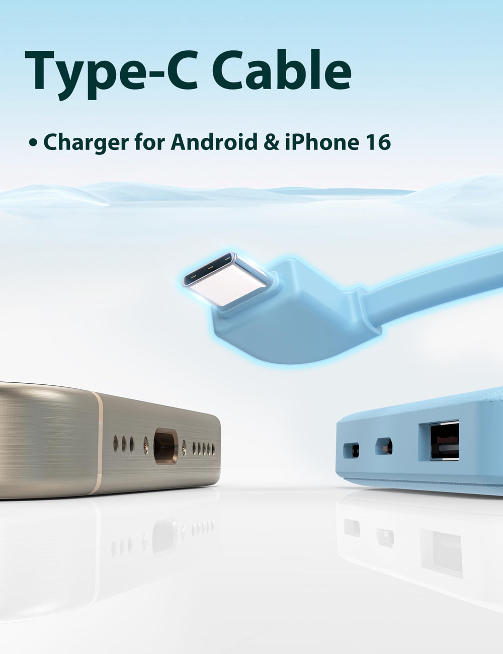 miisso pocket-size blue charging power bank for quick on-the-go boosts