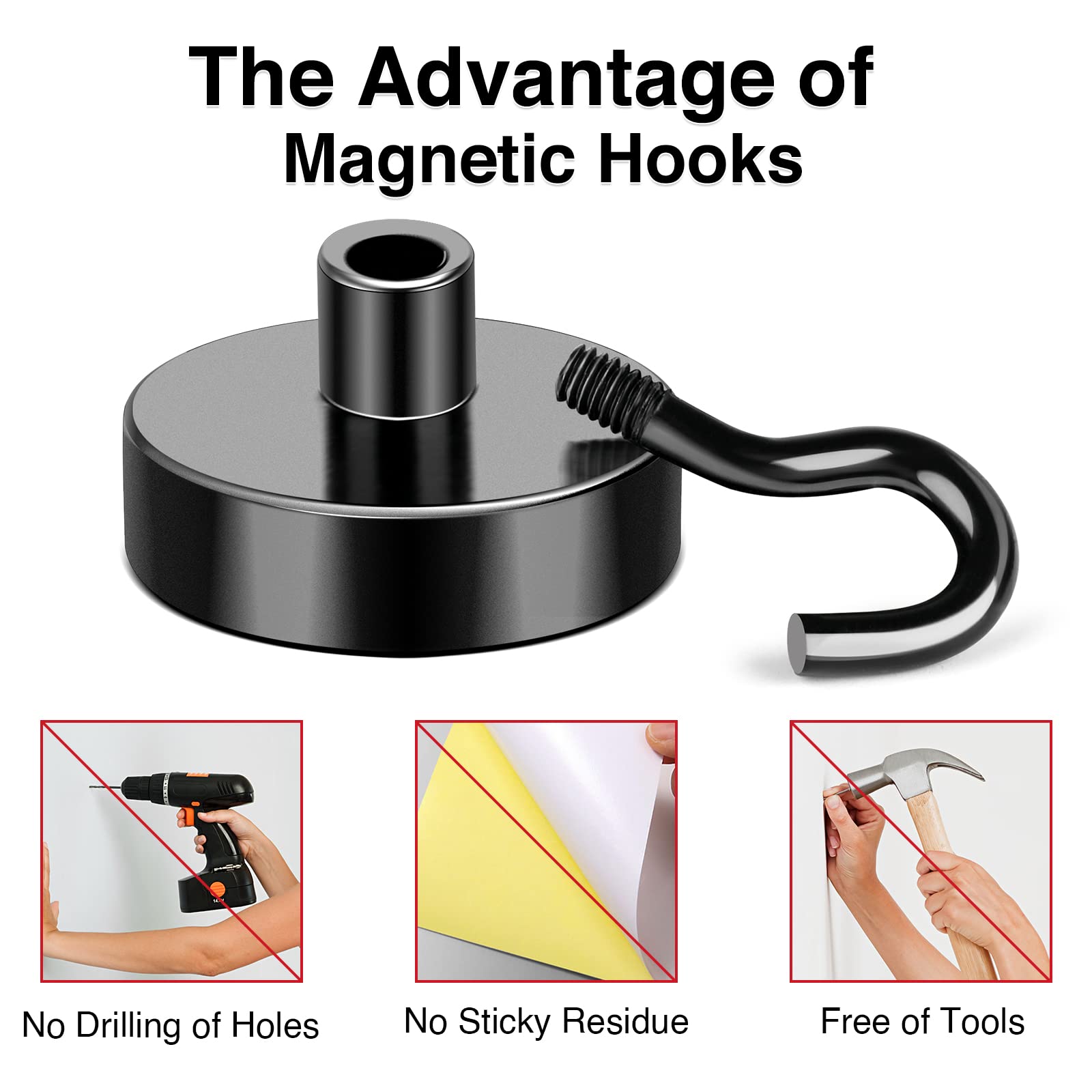 MIKEDE magnetic hook holds coats and keys without permanent fixtures.