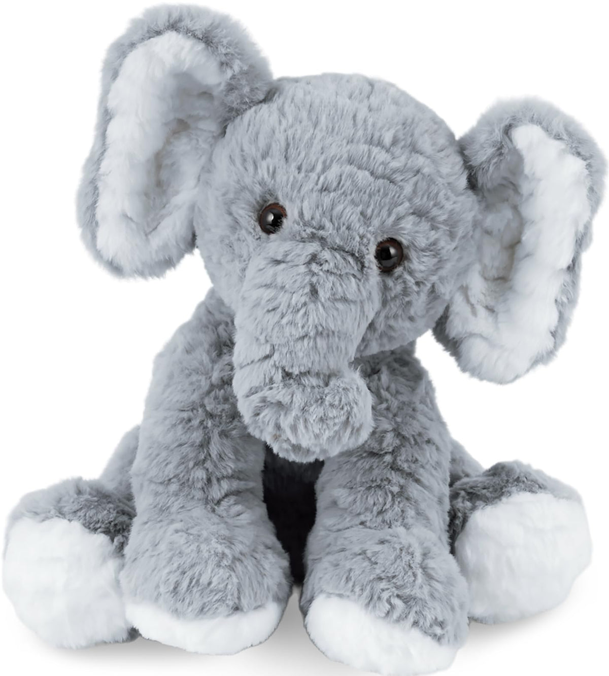 Mikee Fluffie Elephant plush, 12-inch soft toy for bedtime cuddles.