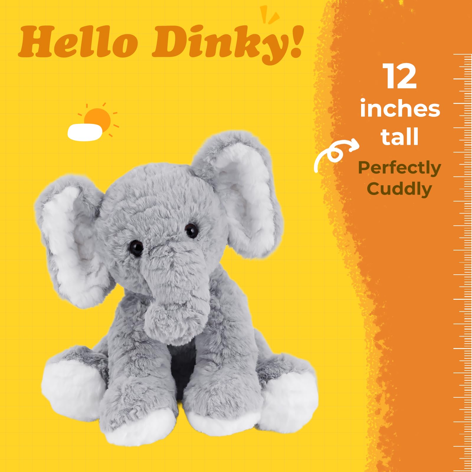 Mikee Fluffie Elephant gift-ready plush for birthdays and baby showers.