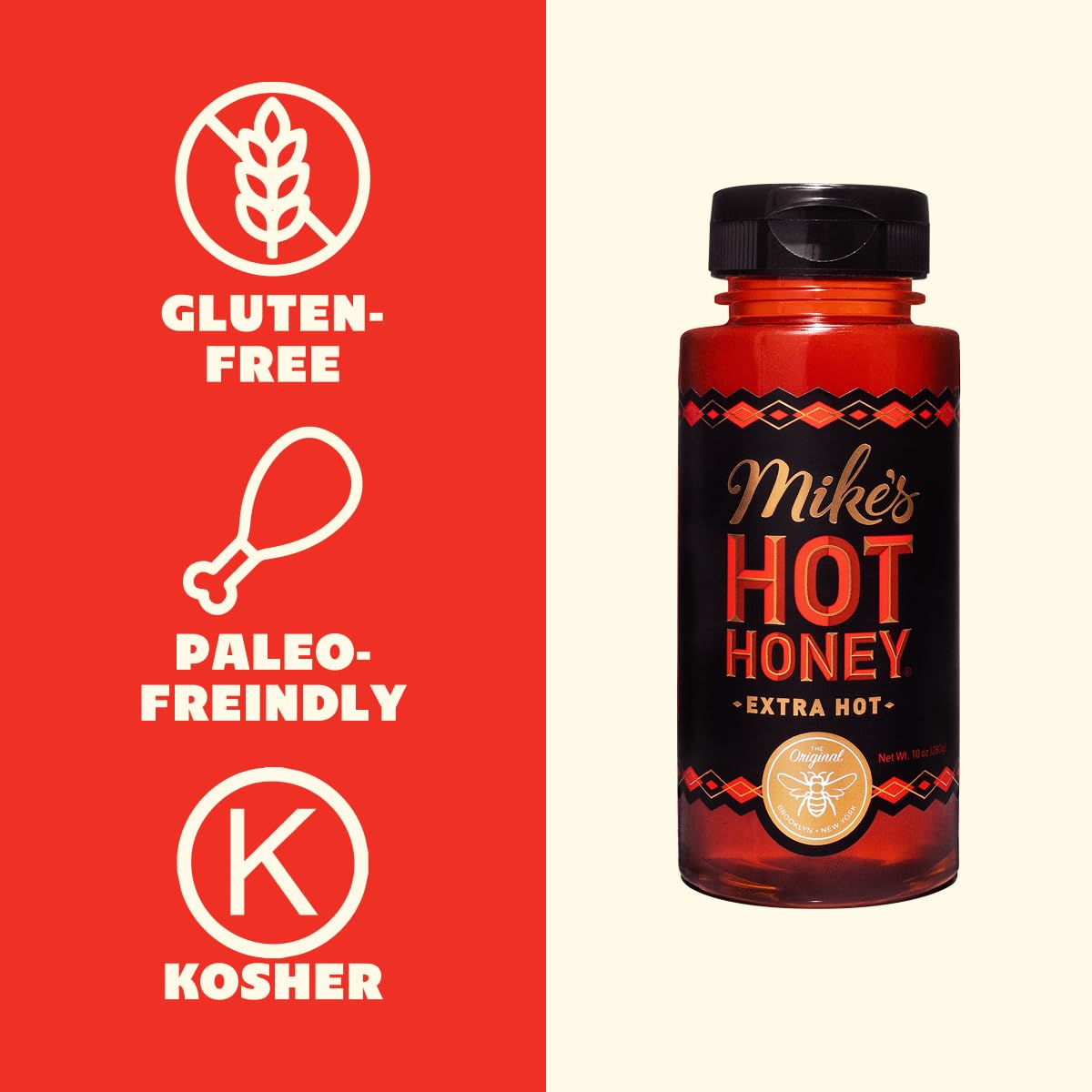Drizzled Mike's Hot Honey Extra Hot on dish for gloss and heat.
