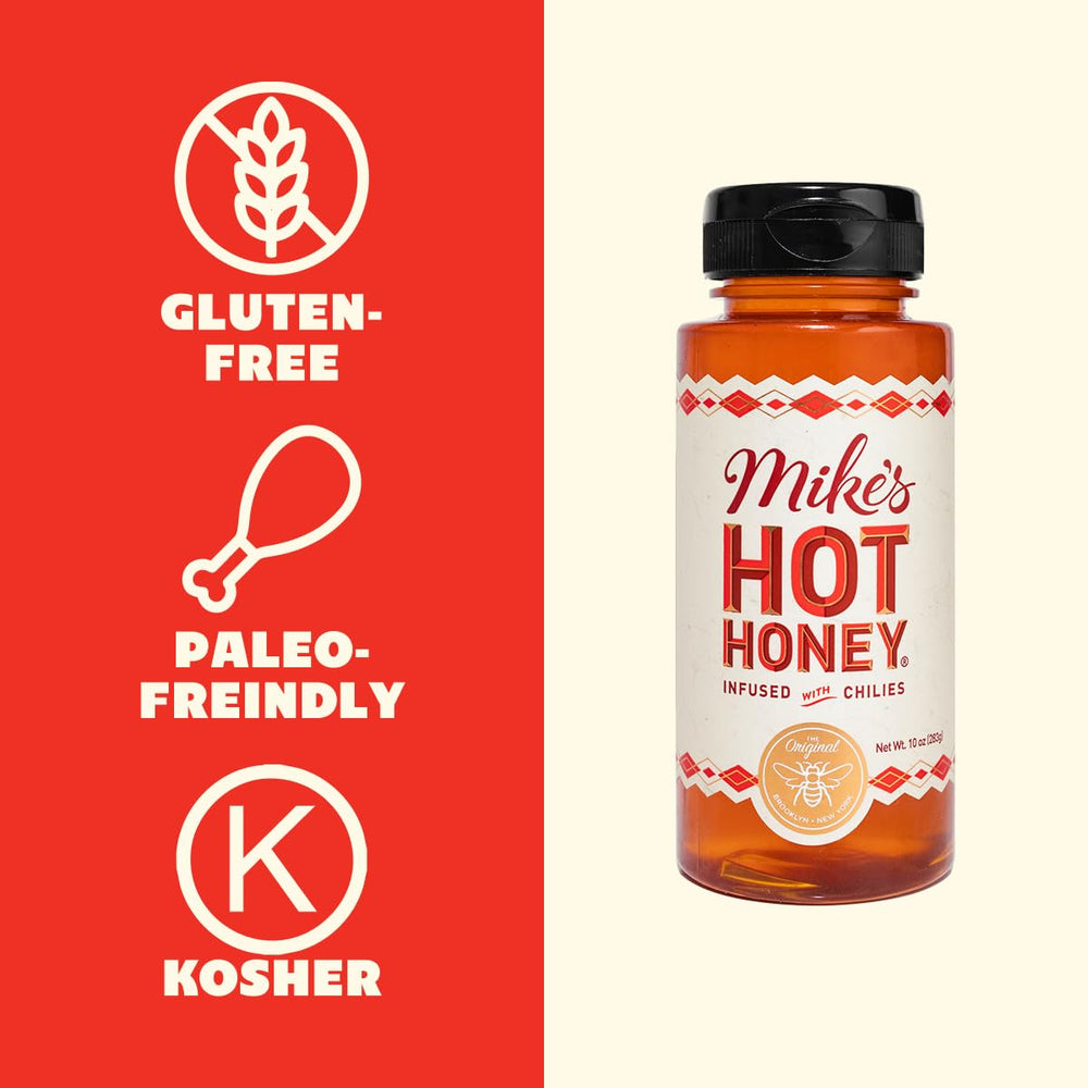 Pizza topped with Mike's Hot Honey for a sweet-heat finish.