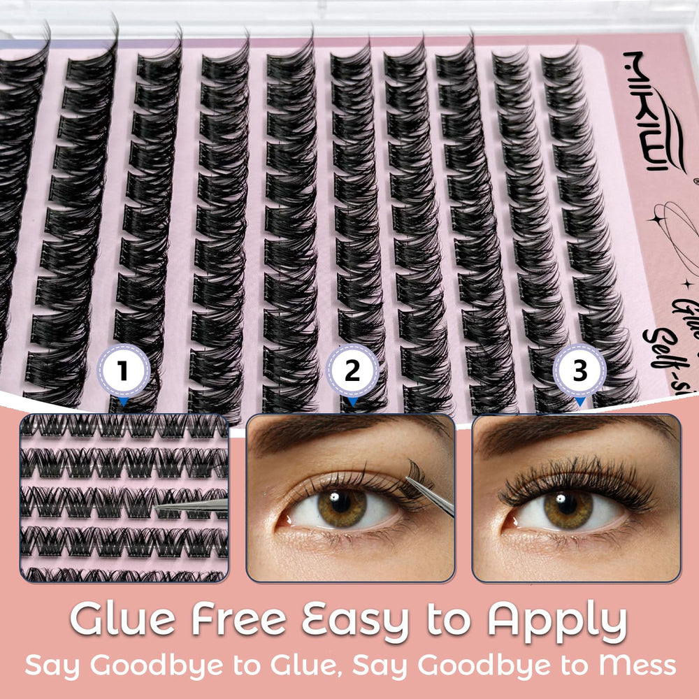 MIKIWI self-adhesive lashes with easy placement for busy mornings.