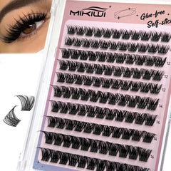 MIKIWI self-adhesive natural wispy lashes for lightweight daytime enhancement.
