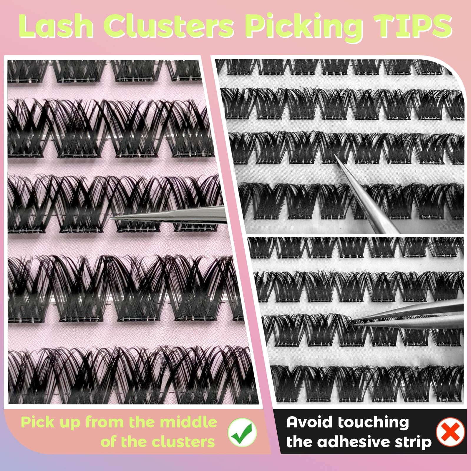 MIKIWI self-adhesive lash clusters for quick, mess-free application.