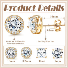 MILACOLATO brilliant-cut cz 8-10mm large sparkle for special events and dazzled looks.