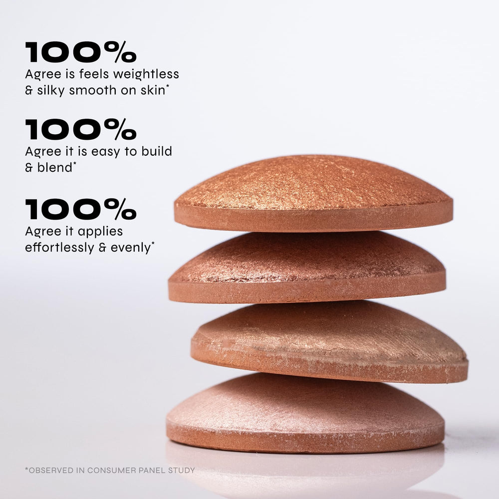 Milani Baked Highlighter highlights cheekbones and nose bridge for lift and glow.