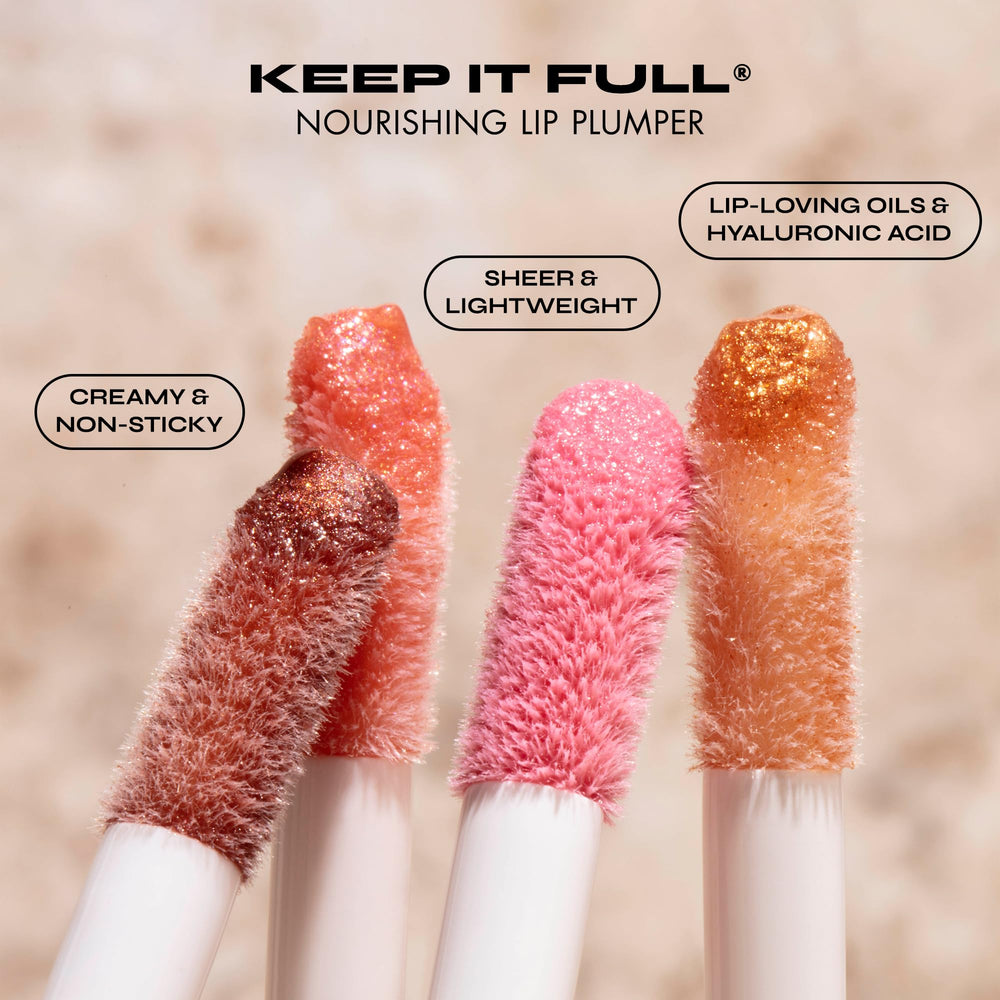 Milani Keep It Full gloss on lips showing non sticky creamy texture