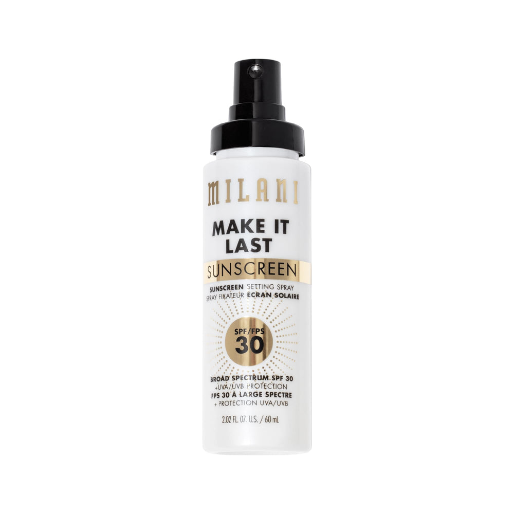 Milani cruelty-free vegan SPF setting spray packaging label