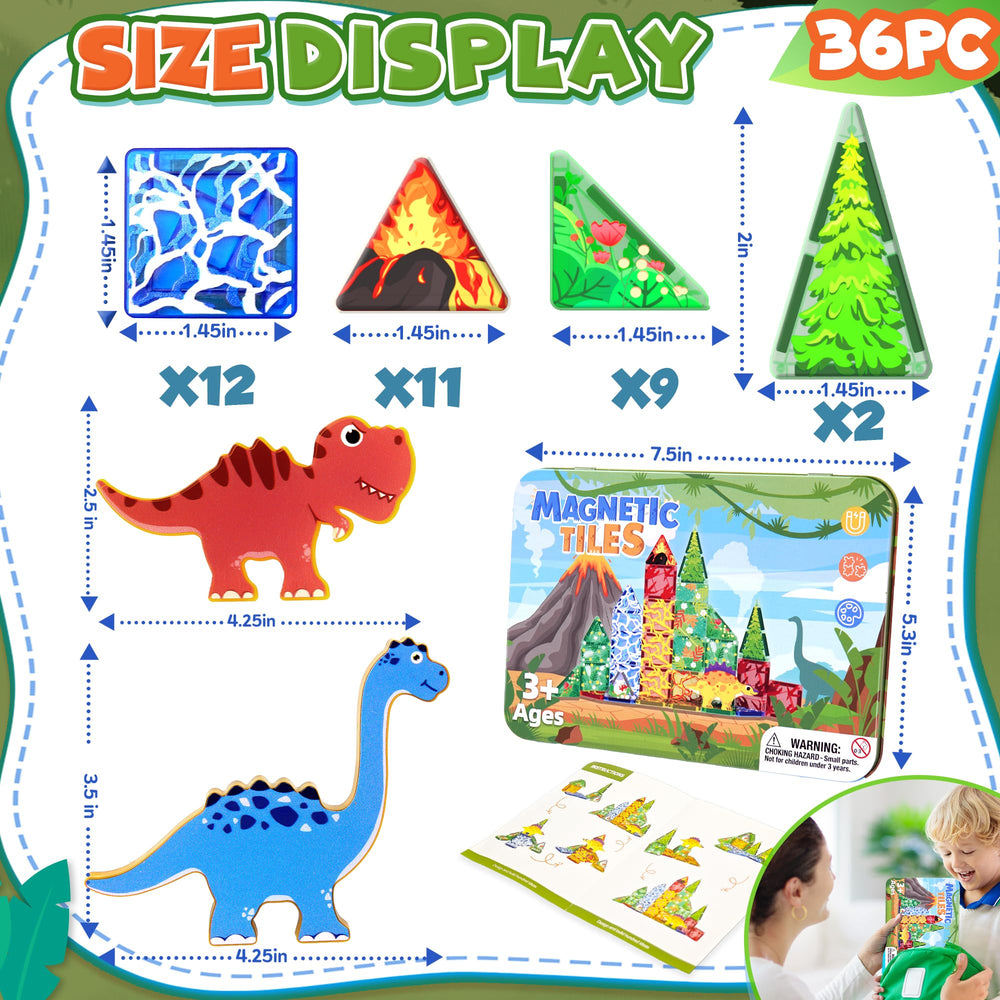 Milarji colorful dinosaur tiles boosting color and shape recognition