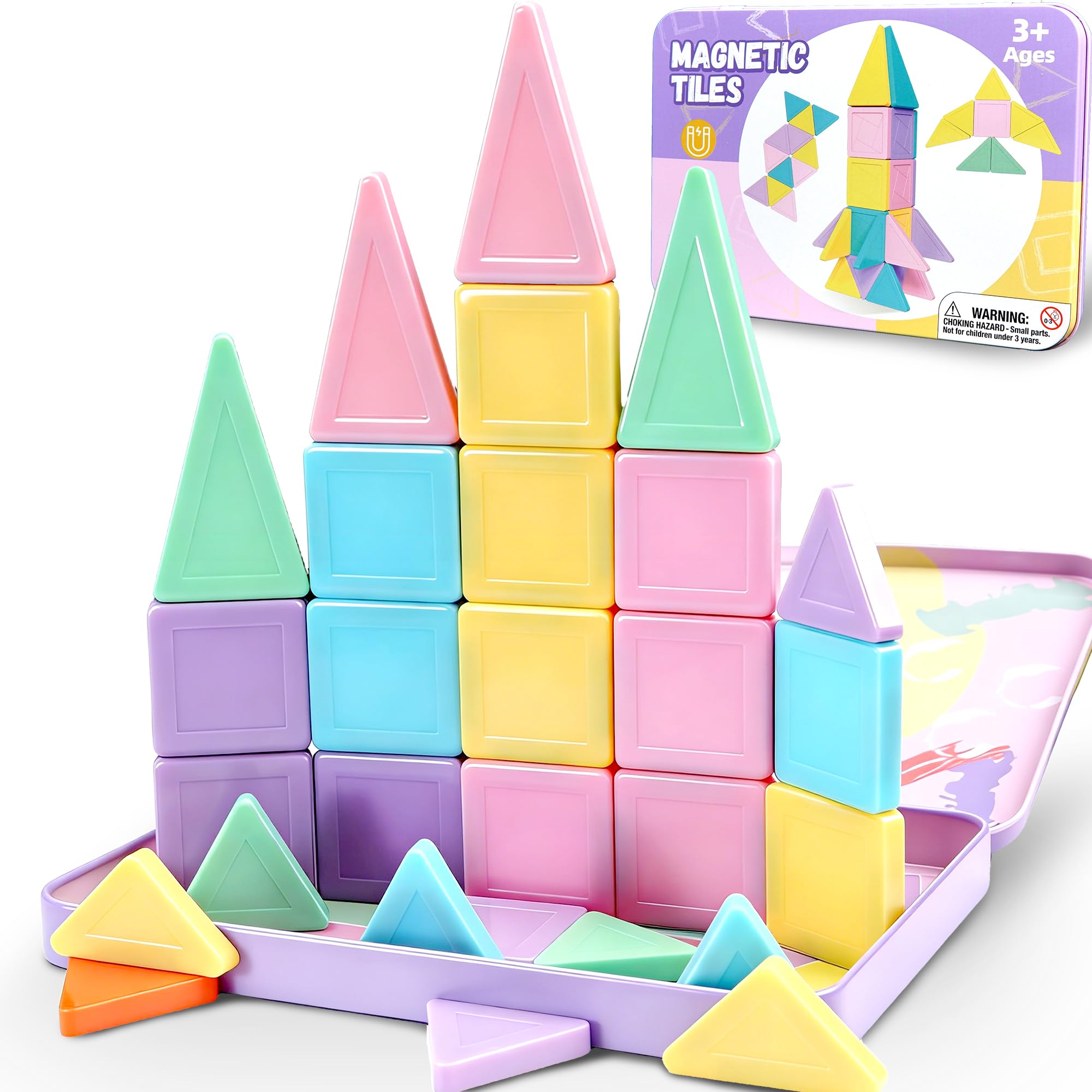Milarji Mini Macaron Tiles in pastel colors spark creative play and color recognition.