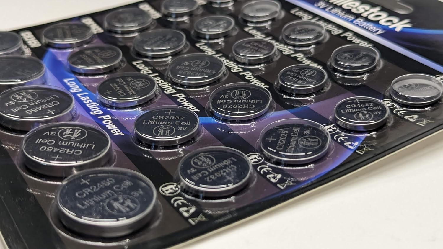 Milestock CR2450 coin-cell close-up, high-capacity power for toys and gadgets