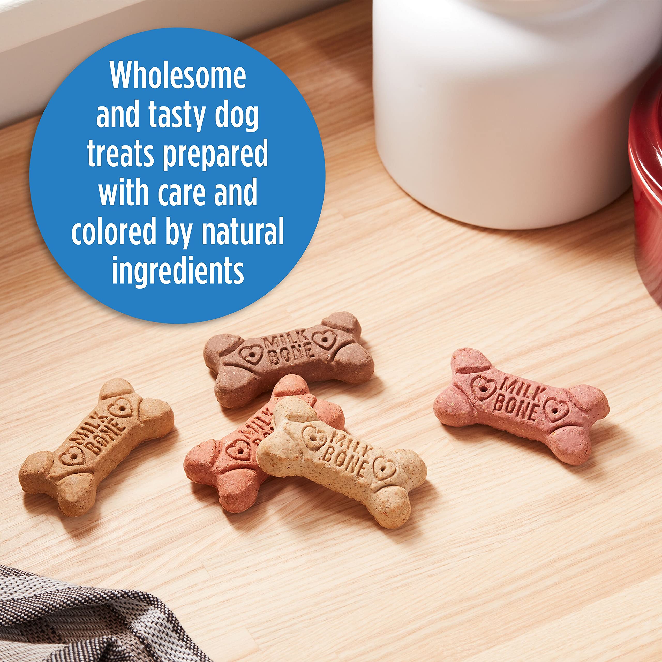 Milk-Bone Flavor Snacks bacon biscuits close-up, satisfying everyday treat