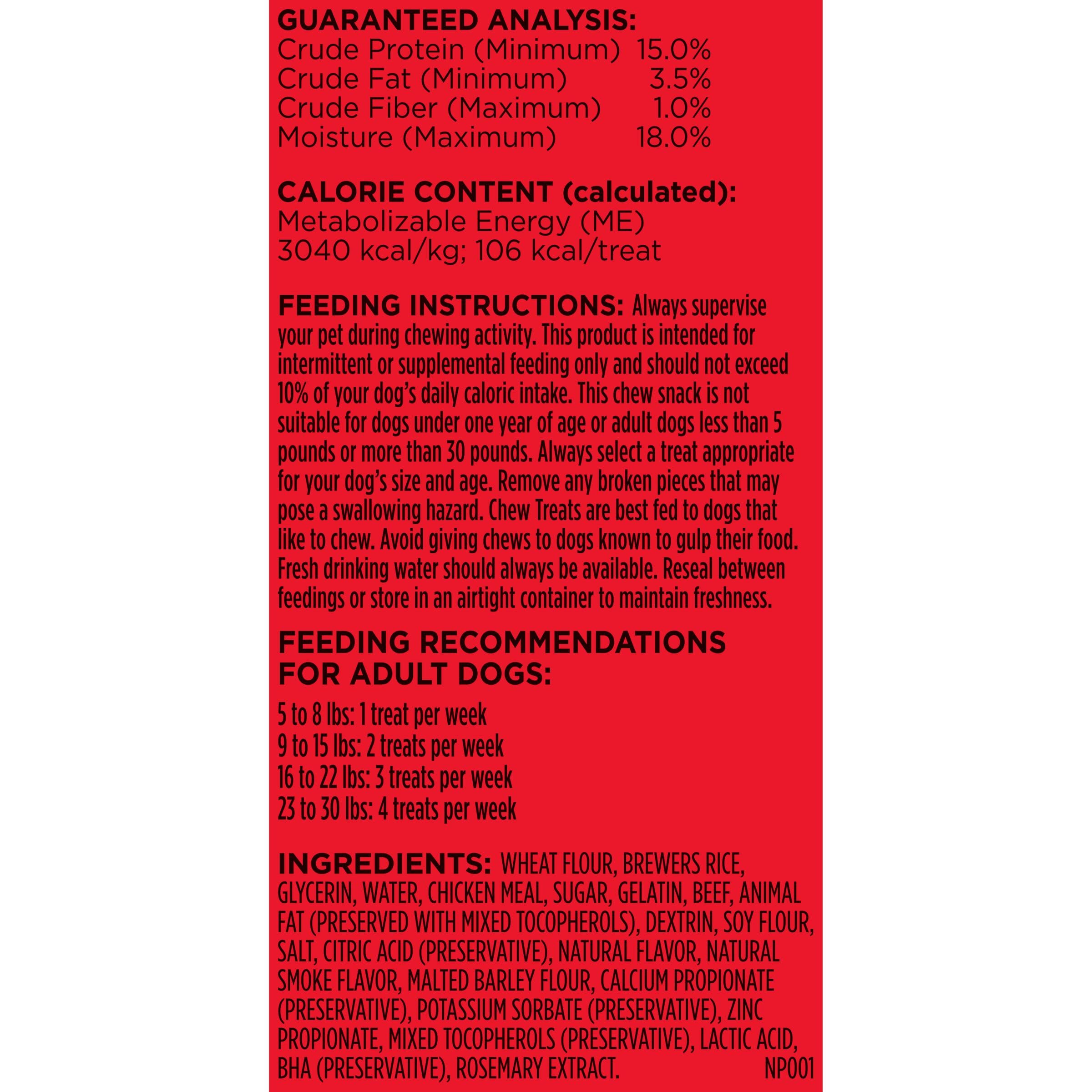 Five bags per pack of Milk-Bone Mini Comfort Chews