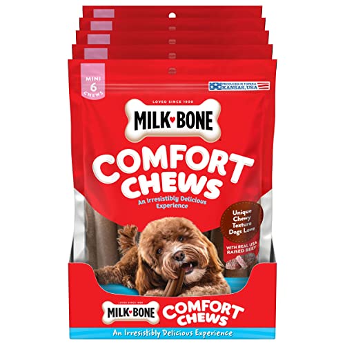 Close-up of the unique chewy texture of Milk-Bone Mini Comfort Chews