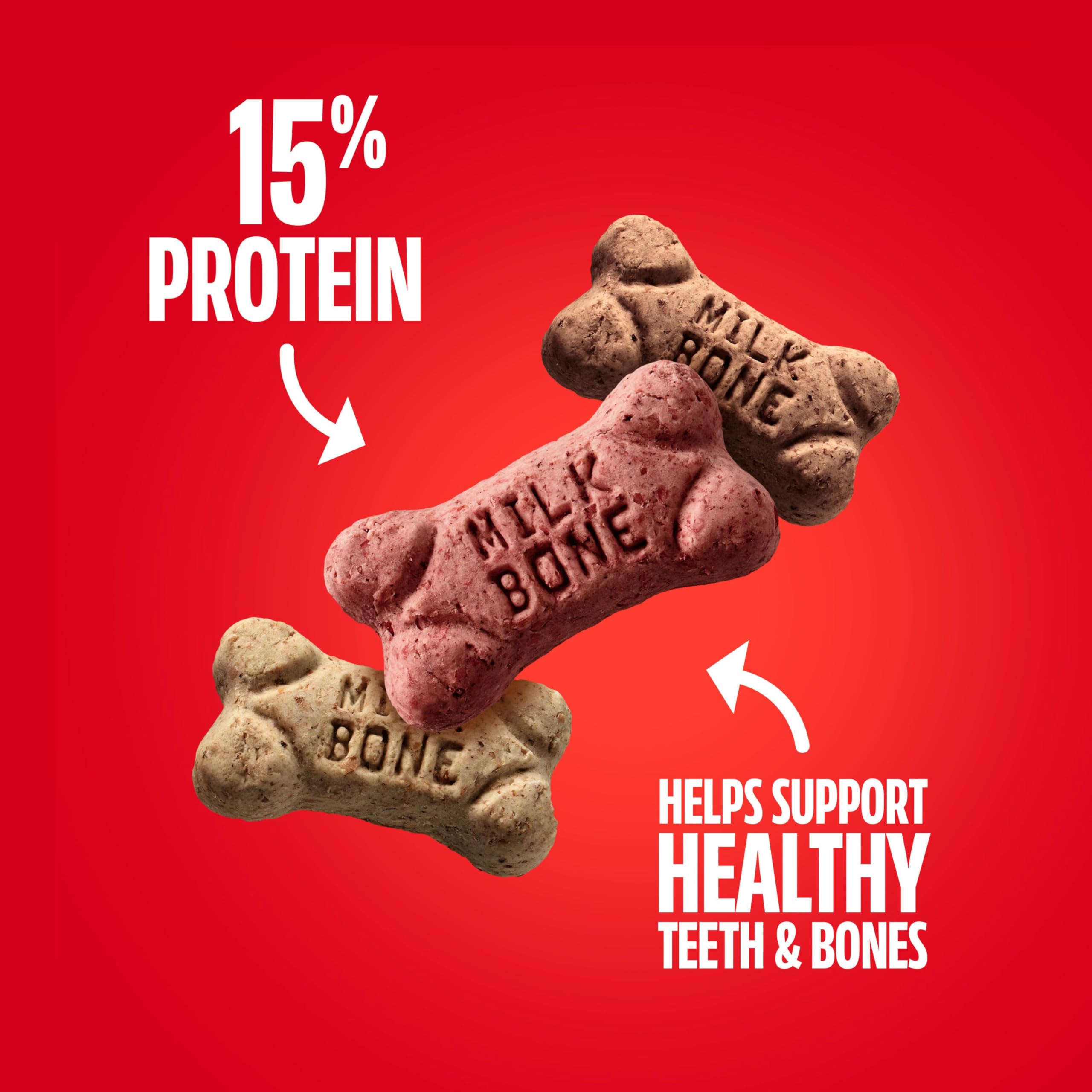 Milk-Bone Minis Flavor Snacks small bite-size treats for petite dogs.