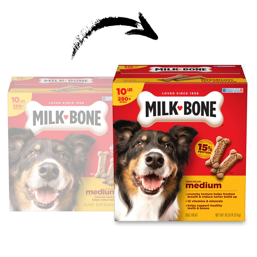 Milk-Bone Original biscuits close-up highlighting crunchy texture for chewing satisfaction.
