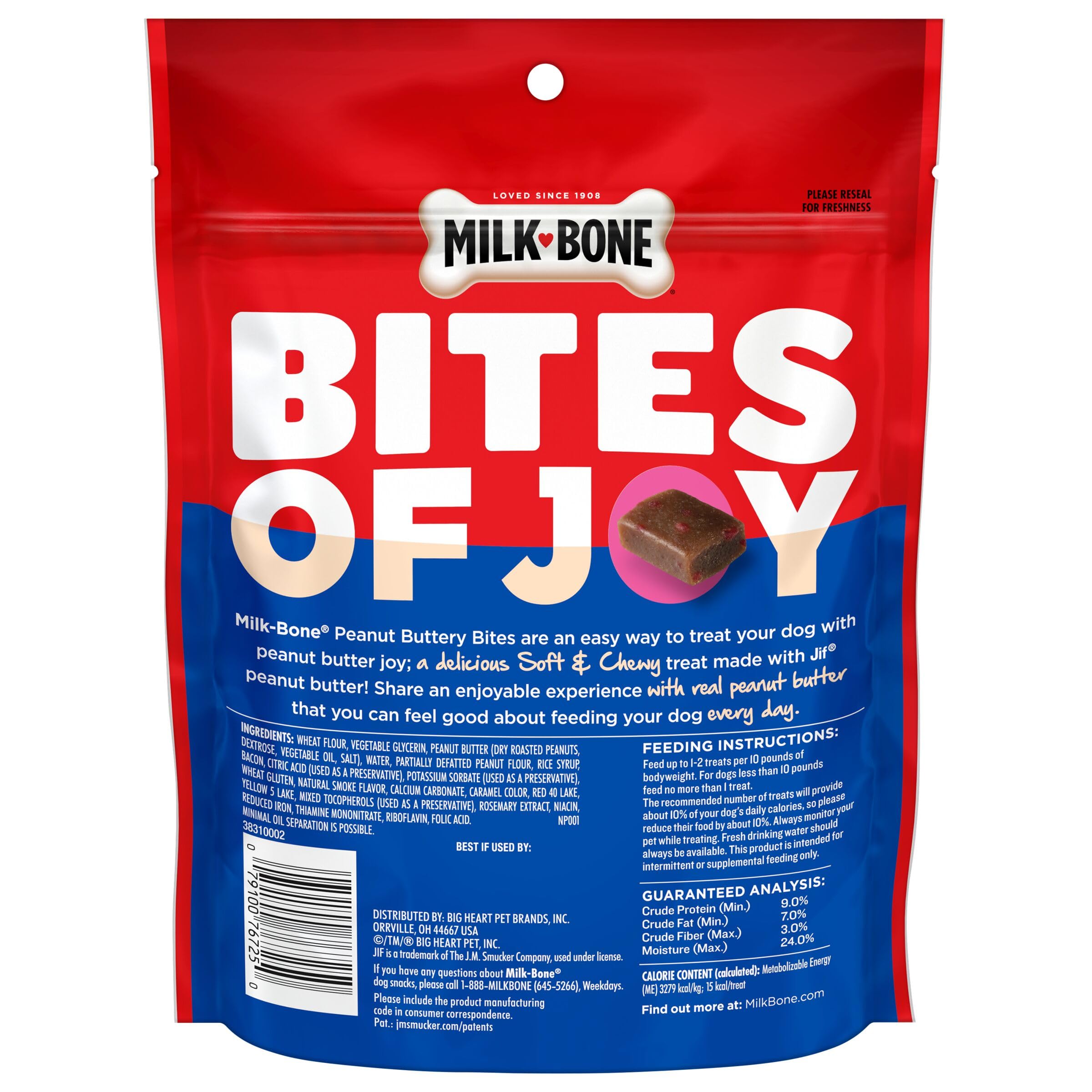 Dog enjoying a bite-sized Milk-Bone Peanut Buttery Bite