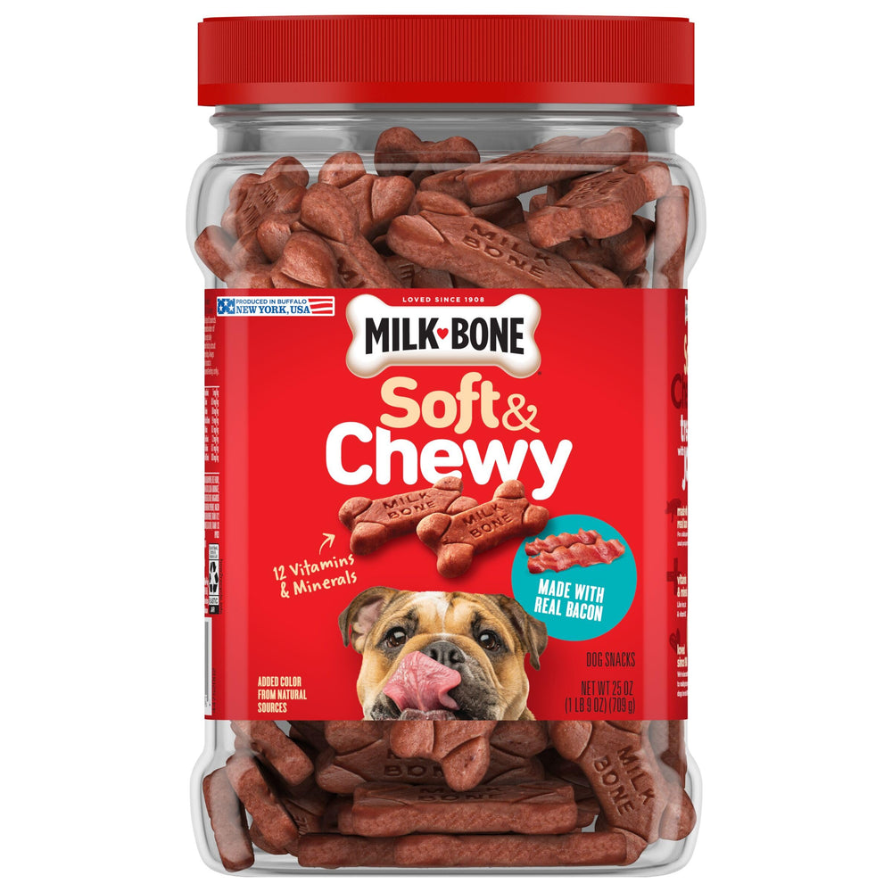 Milk-Bone real bacon flavor dog treats evoke mouth-watering scent