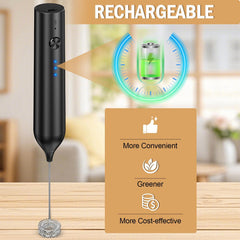 Milk Frother with Two Heads enables versatile foaming for coffee and shakes.