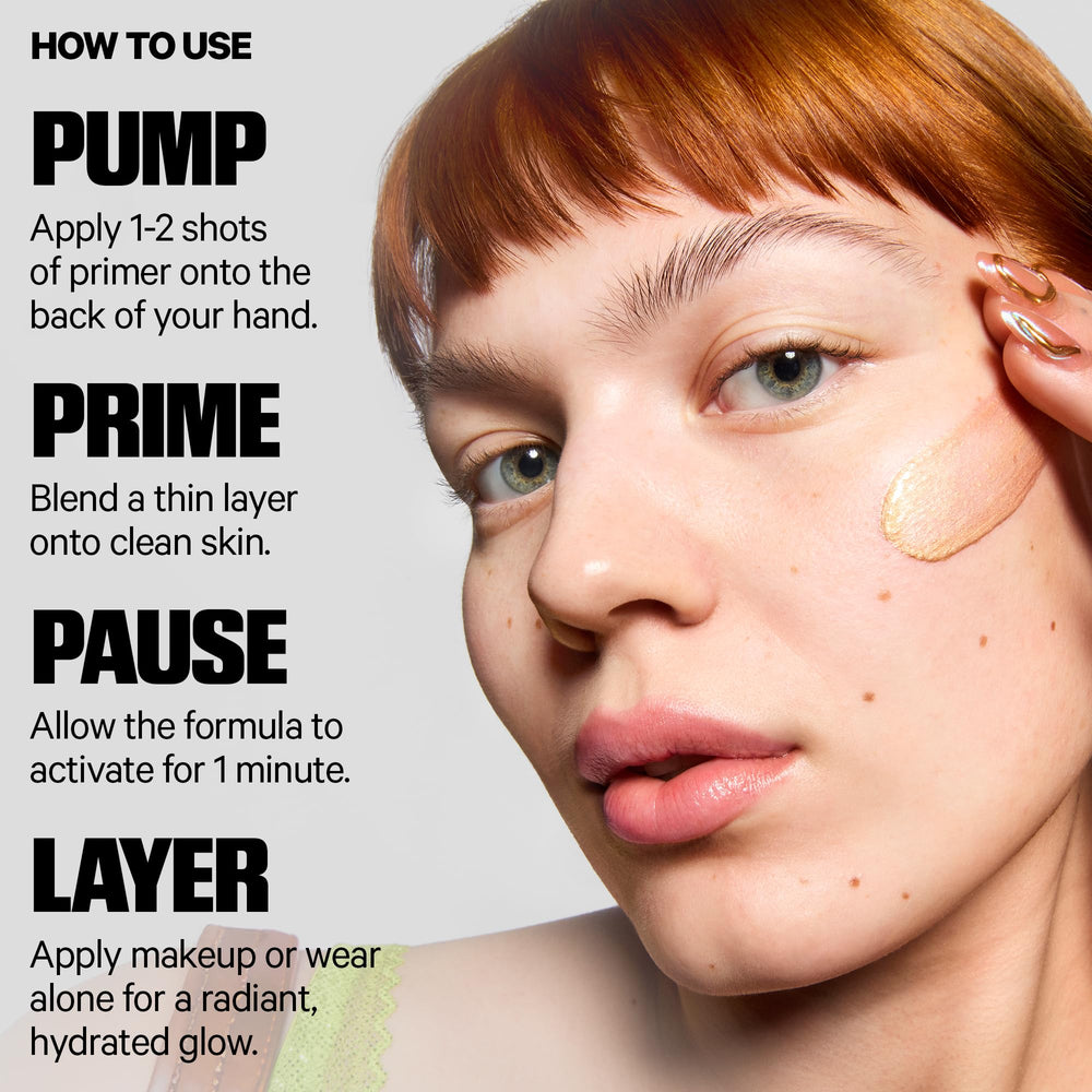 Milk Makeup Hydro Grip Glow Primer aquatic clear formula creates breathable lightweight base