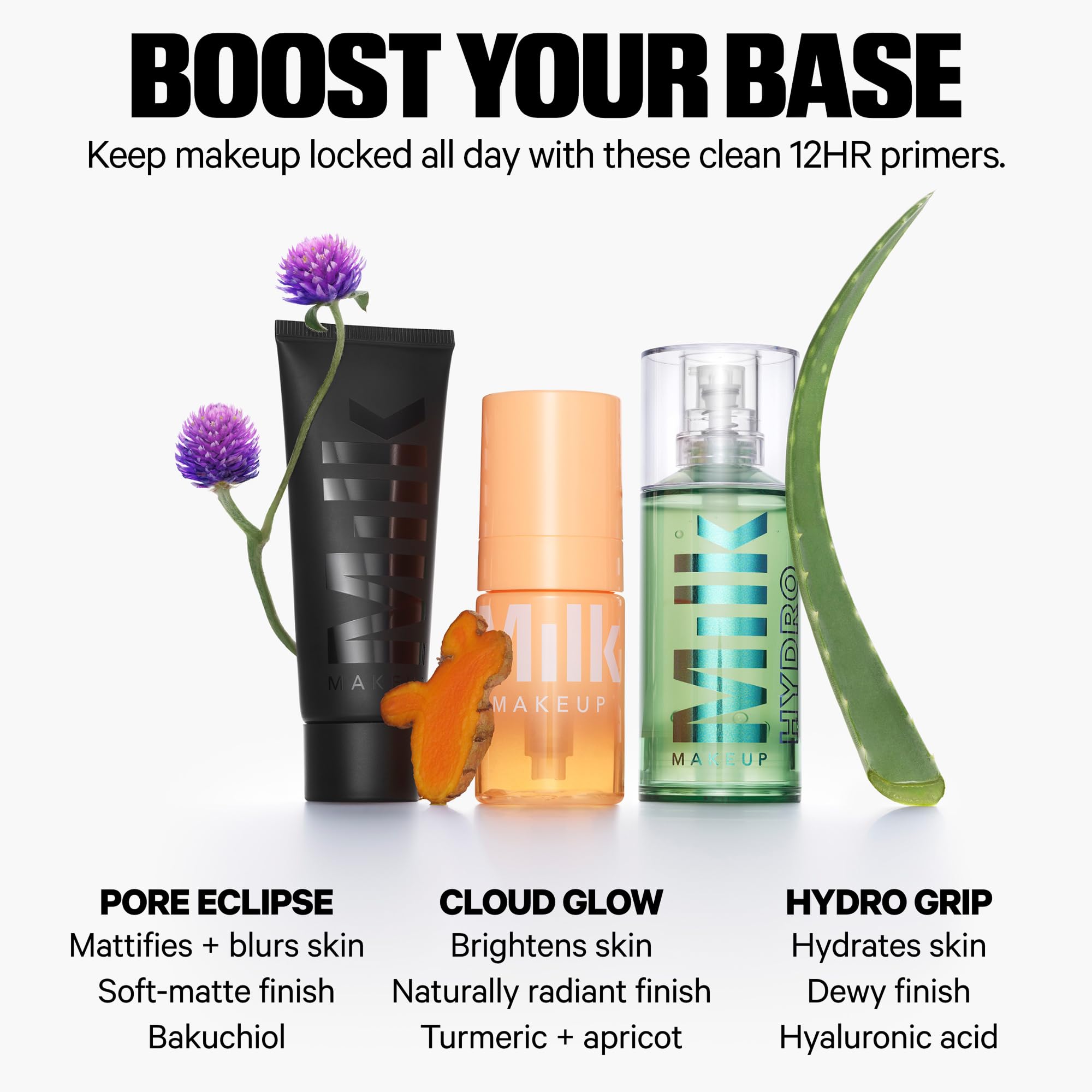 Milk Makeup Hydro Grip Primer packaging front shows clean vegan and cruelty-free credentials