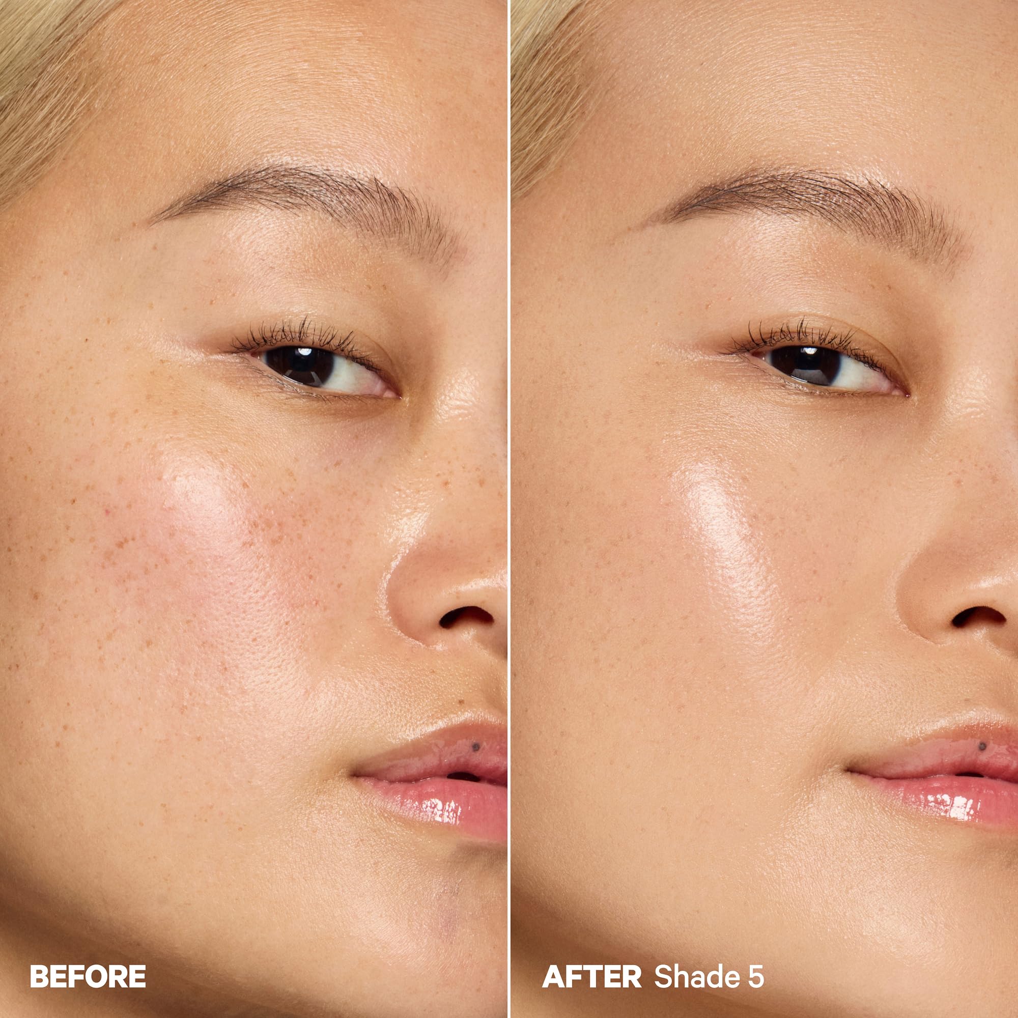 Milk Makeup Hydro Grip tint on face delivering a dewy look in natural light.