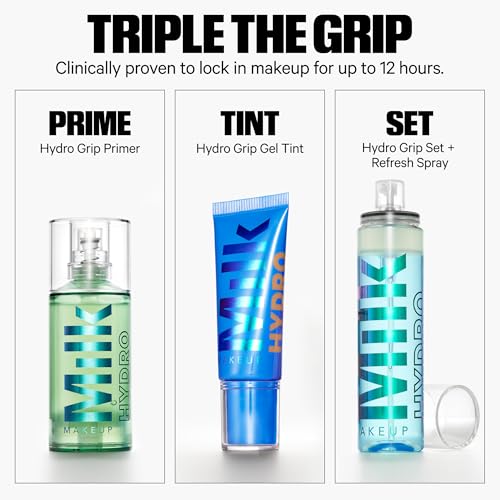 Milk Makeup Hydro Grip tint applied on clean primed skin for buildable coverage.