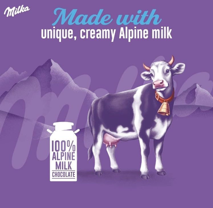 Milka Alpine Milk chocolate serving, perfect quick treat