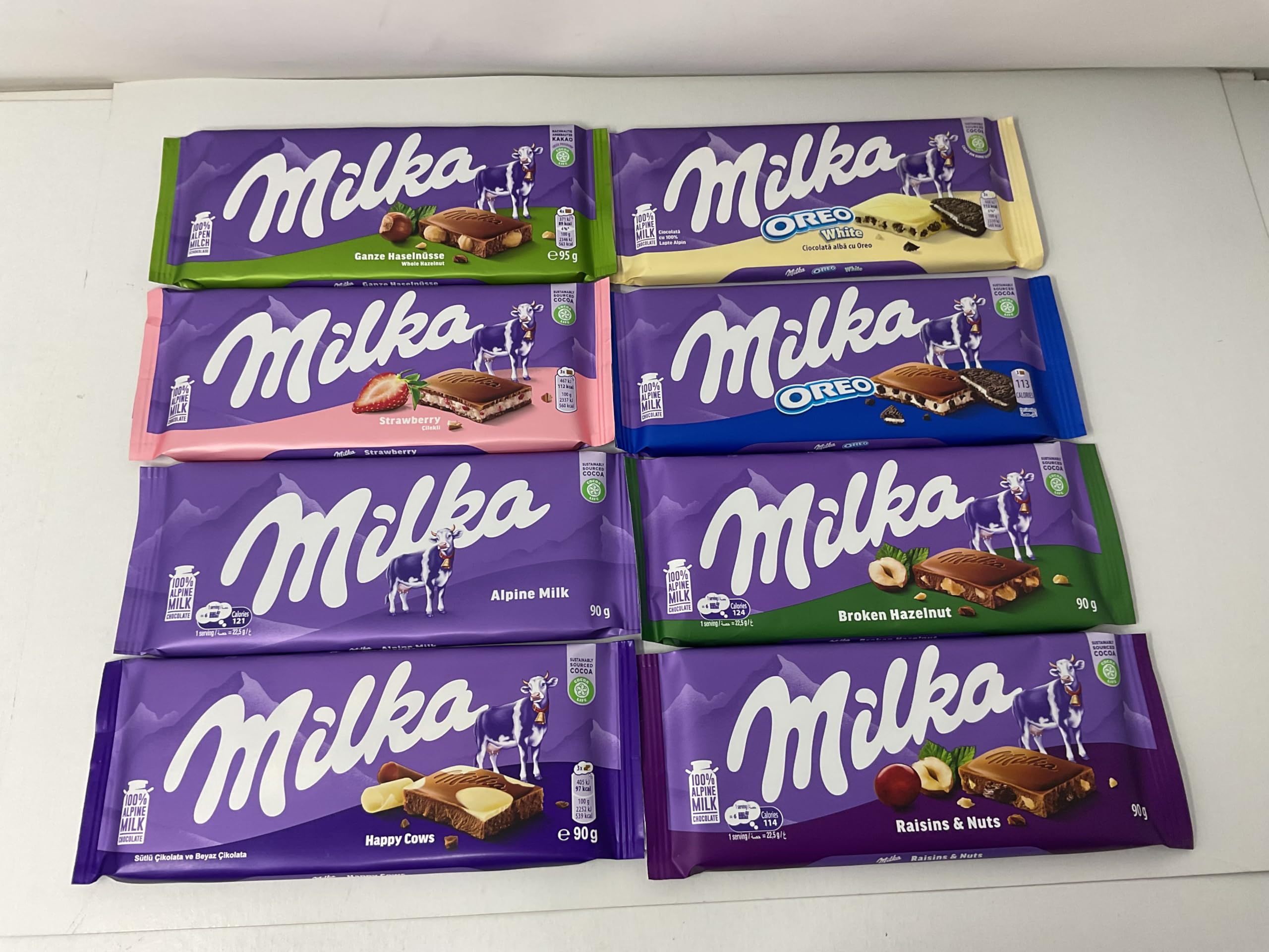 Milka eight-different-bars flavor sampler, ready for gifting