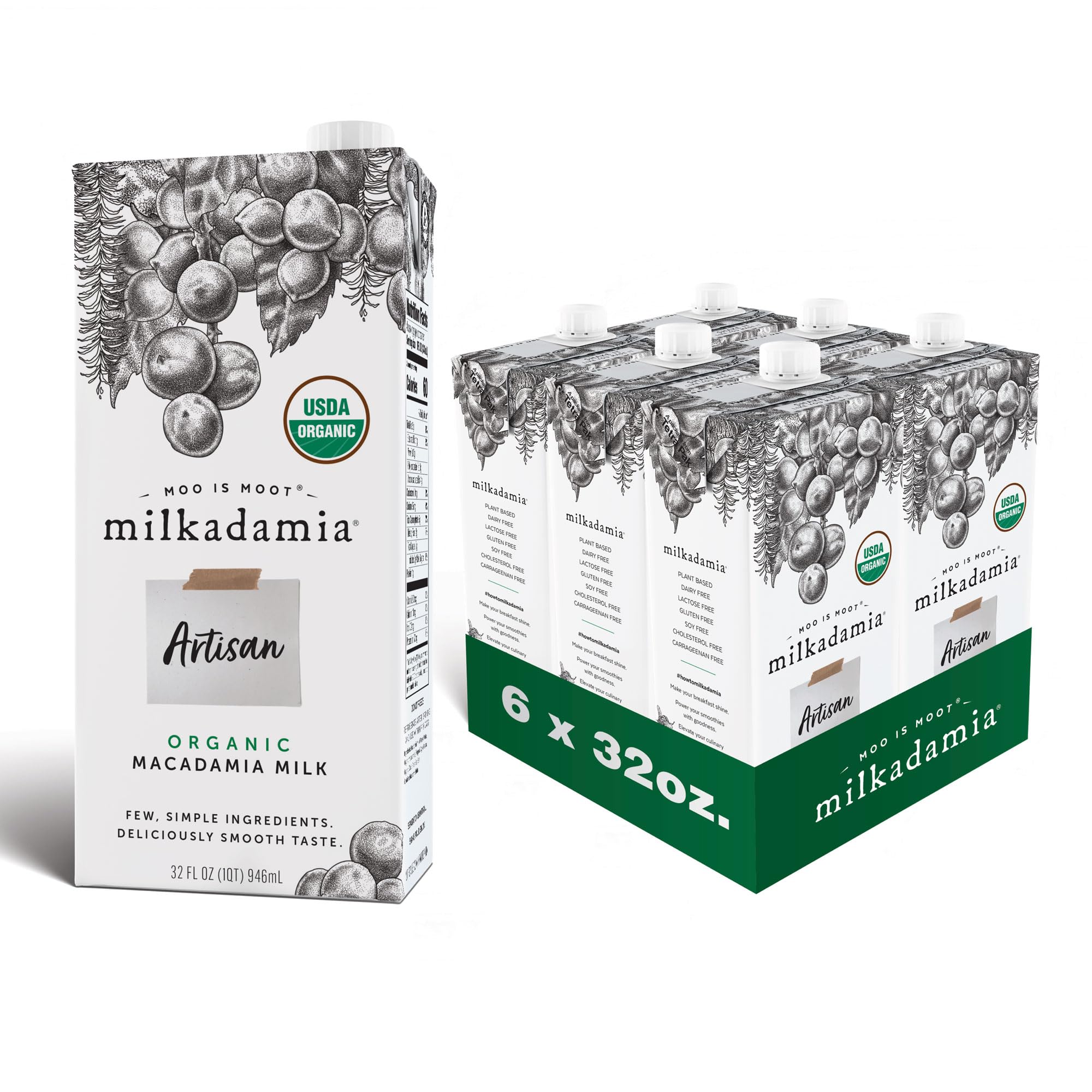 Milkadamia Artisan Macadamia Milk bottle displaying smooth dairy-free appeal, ideal with cereals