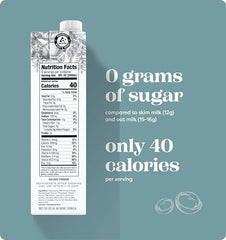Milkadamia unsweetened macadamia milk six-pack front label, plant-based dairy-free option.