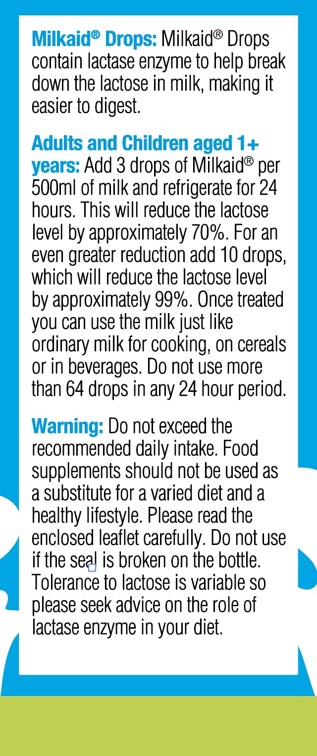 Milkaid gluten-free and vegetarian-friendly label on packaging