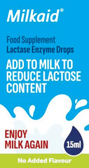 Milk treated with Milkaid to reduce lactose for cooking and drinking
