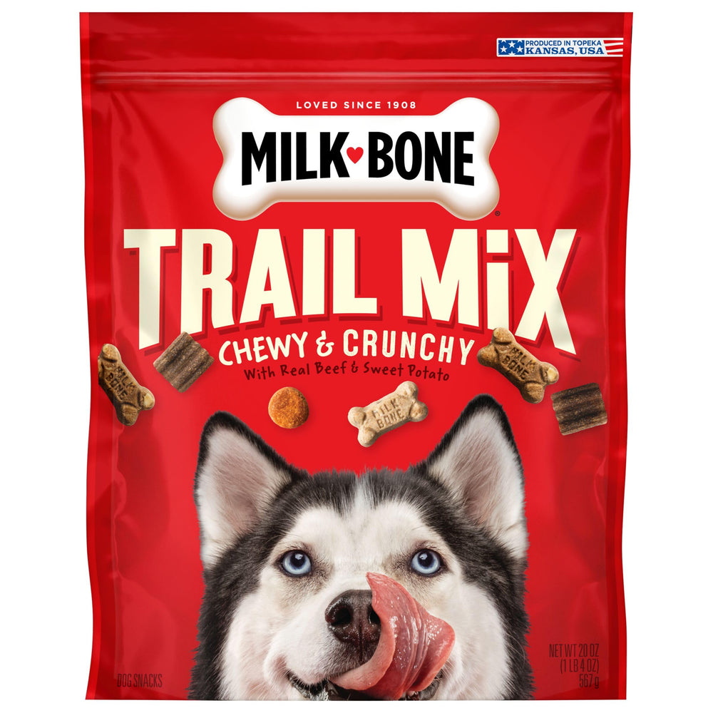 Milk-Bone Trail Mix 20 oz bag ready for treat time