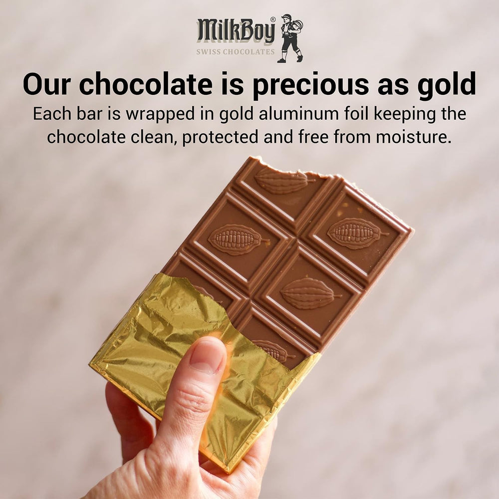 Milkboy gift-ready packaging invites premium chocolate gifting.