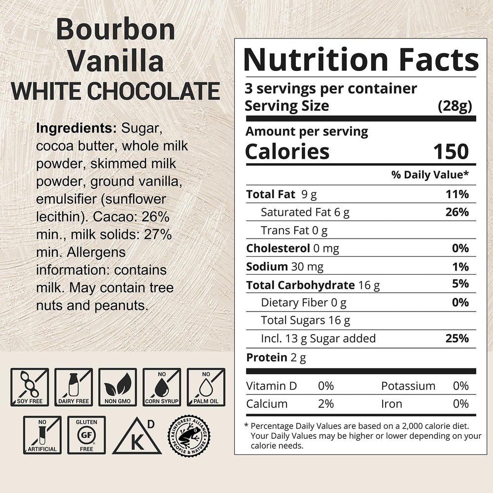 MilkBoy white chocolate with vanilla pods and cocoa butter for a premium taste.