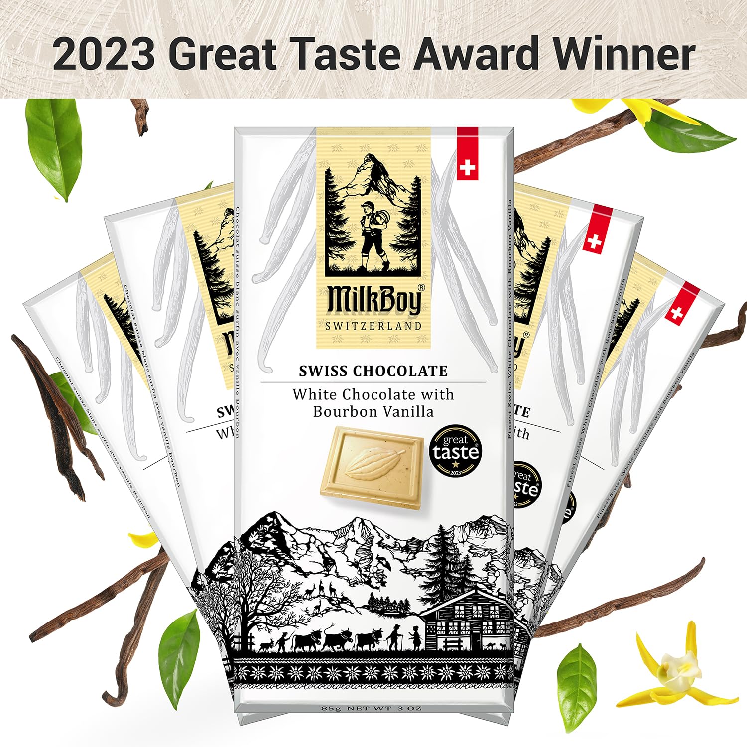 MilkBoy bars feature sustainably sourced cocoa beans for ethical flavor.