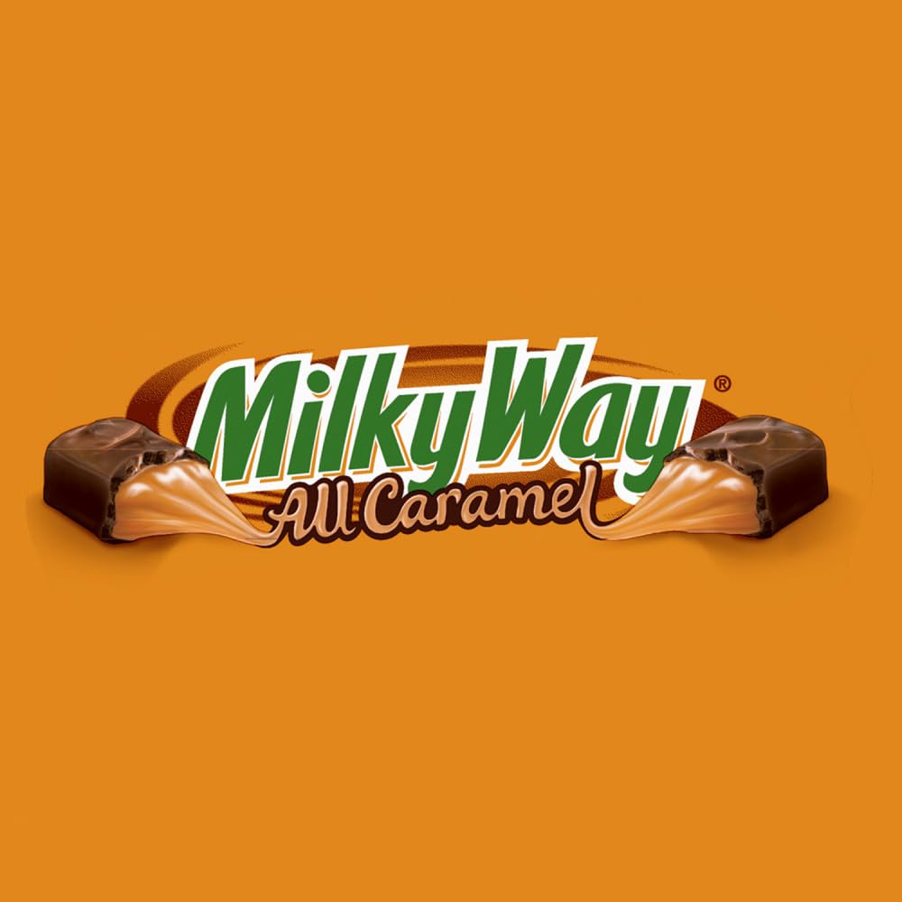 Milky Way All Caramel bar beside ice cream for dessert topping.
