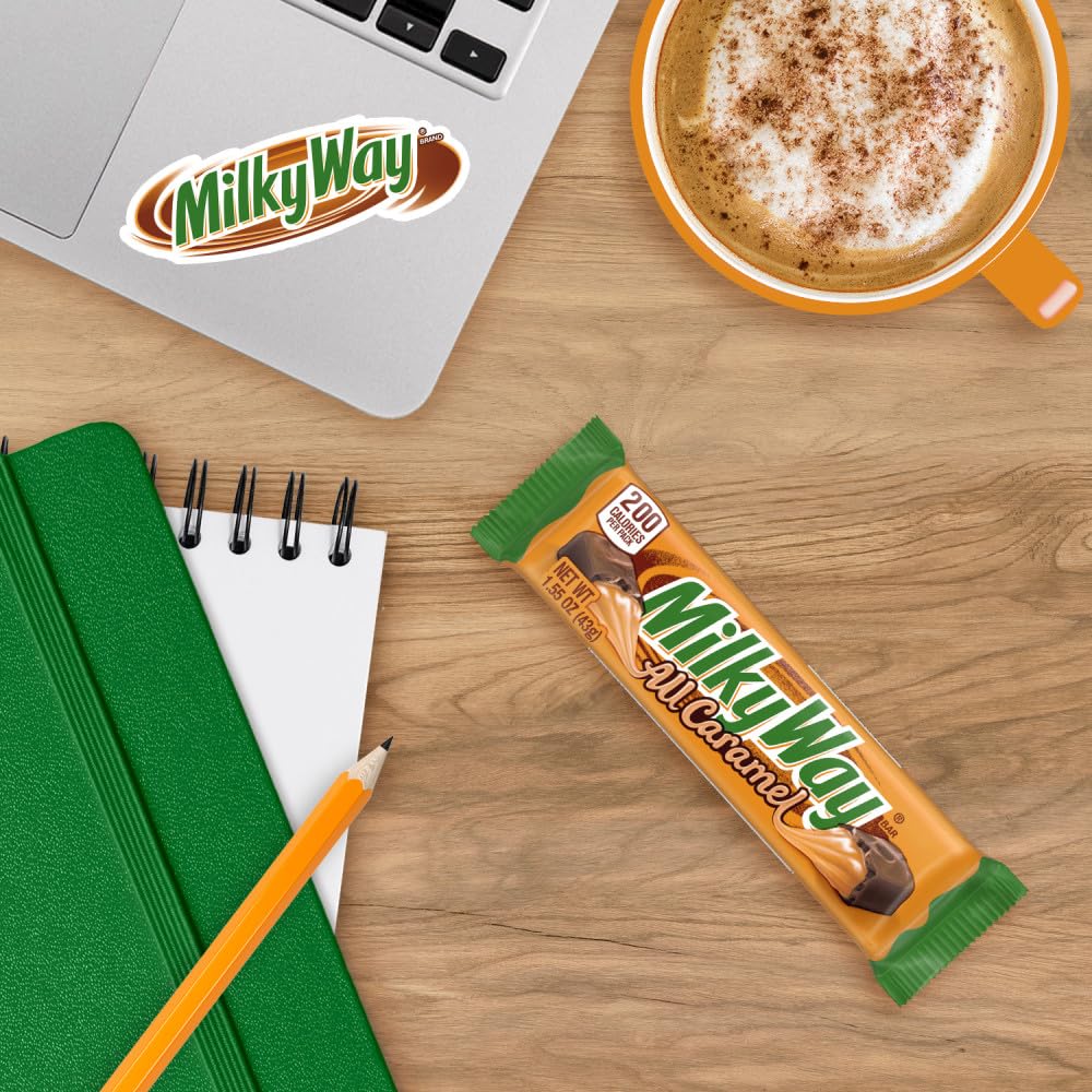 Milky Way All Caramel bite reveals creamy caramel center.