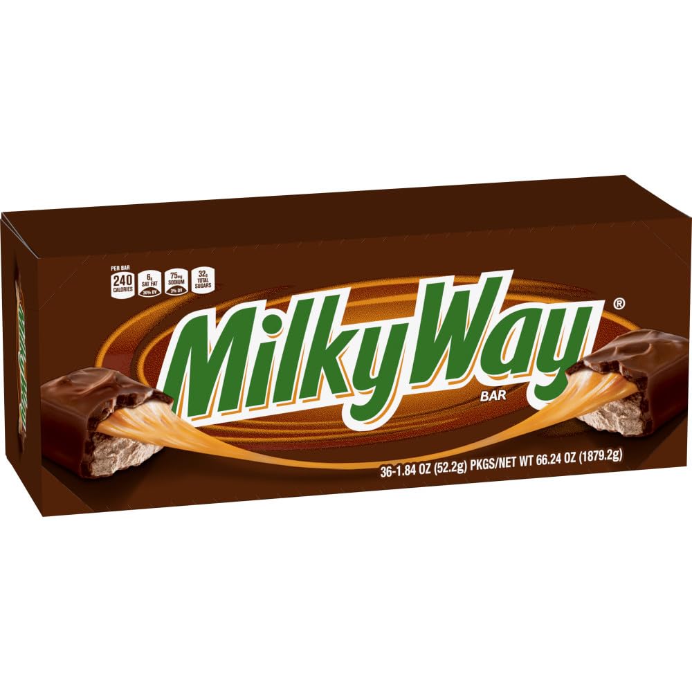 Milky Way candy bars 36-pack front view, perfect for office snacking and sharing.