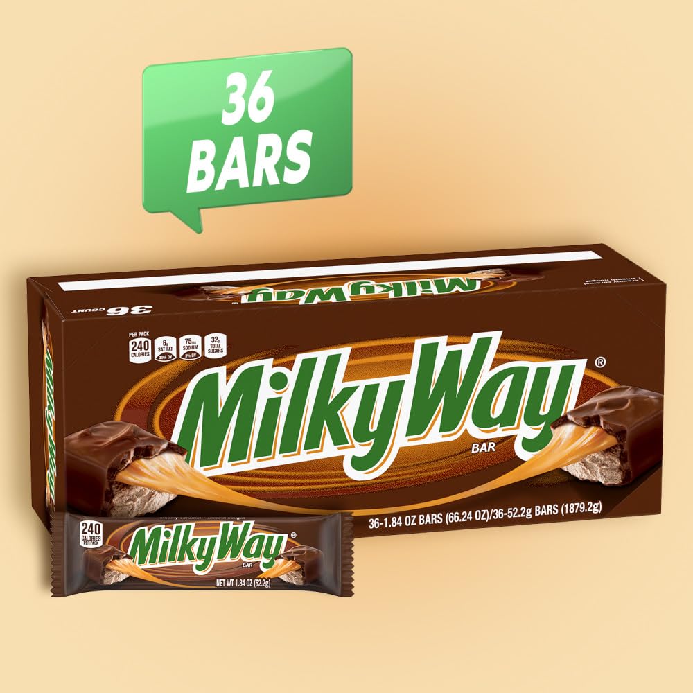 Milky Way box open showing full-size bars for party favors and gifting.