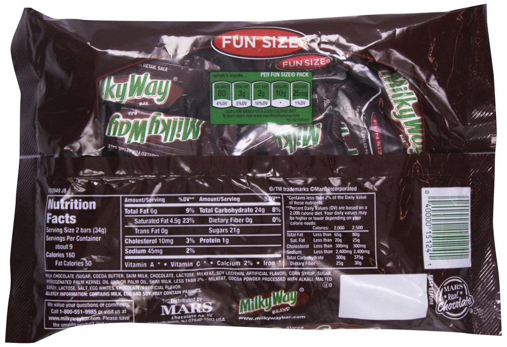 Milky Way Fun Size smooth nougat texture for a soft bite.